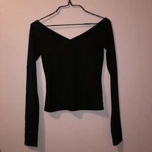 Black Off the Shoulder Long Sleeve